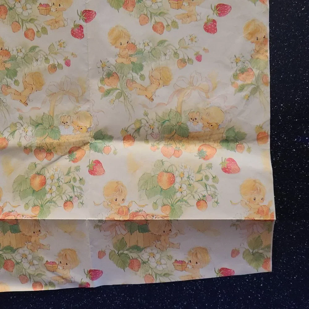 American Greetings Vintage Wrapping Paper - Baby - Partial Sheet - Vintage Retro